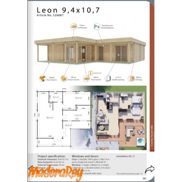 Vivienda León 9,4×10,7 m