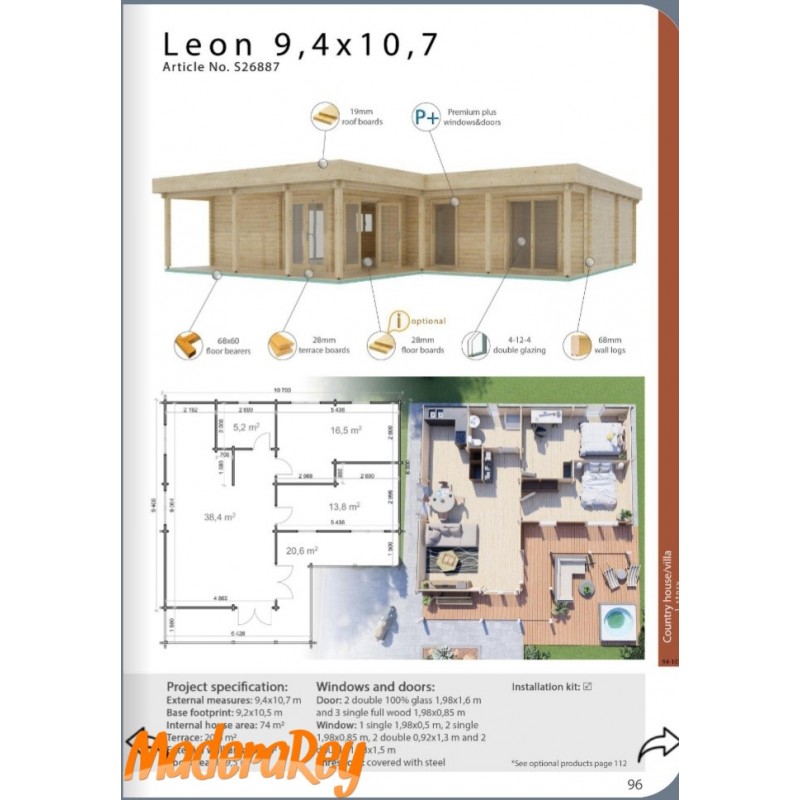Vivienda León 9,4×10,7 m